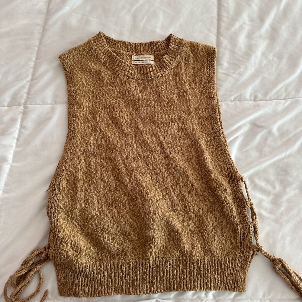 Brown Sweater Tie Vest